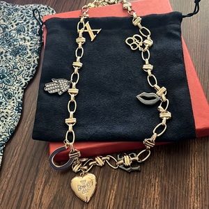 Logo links necklace w box and pouch extender